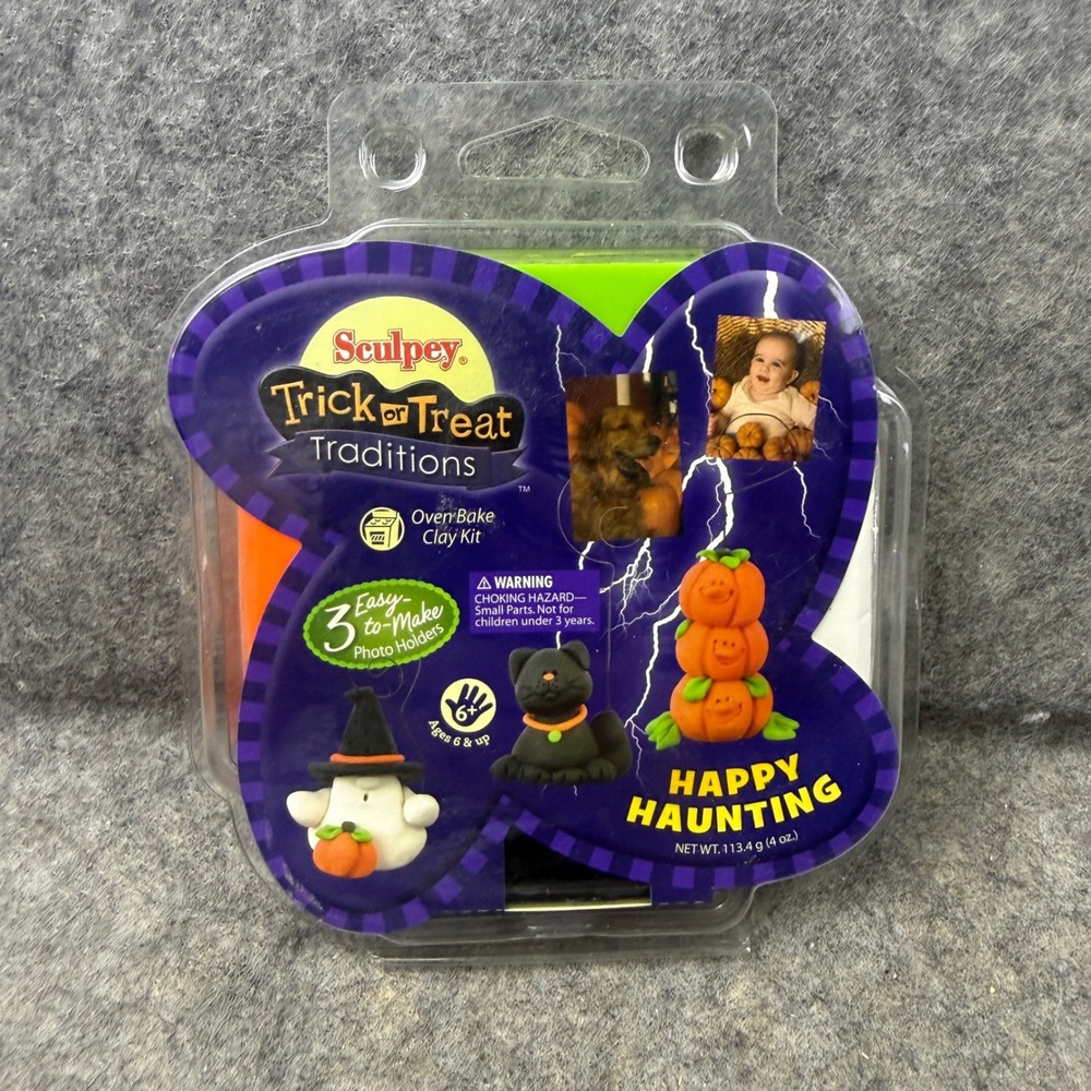 Sculpey Trick or Treat Traditions Oven Bake Clay Kit Halloween Photo Holders NEW